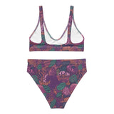 Bikini deportivo estampado de coral morado - El Rincón del Buzo