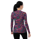 Rashguard Mujer Estampado de Coral Morado - El Rincón del Buzo