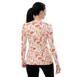 Rashguard Mujer Estampado de Coral Rojo - El Rincón del Buzo