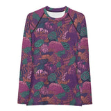 Rashguard Mujer Estampado de Coral Morado - El Rincón del Buzo