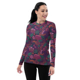 Rashguard Mujer Estampado de Coral Morado - El Rincón del Buzo
