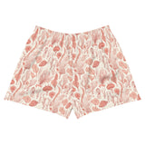 Shorts deportivos de mujer estampado de Coral Rojo