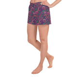 Shorts deportivos de mujer estampado de Coral Morado