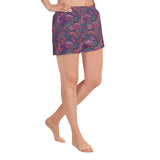 Shorts deportivos de mujer estampado de Coral Morado