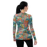 Rashguard Mujer Estampado de Coral Colores Vivos - El Rincón del Buzo
