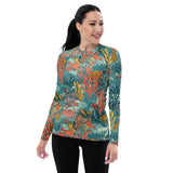 Rashguard Mujer Estampado de Coral Colores Vivos - El Rincón del Buzo