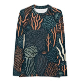 Rashguard Mujer Estampado de Coral Colores Oscuros - El Rincón del Buzo