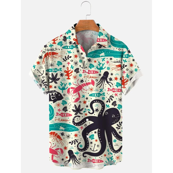 Camisa Manga Corta Dibujos Marinos