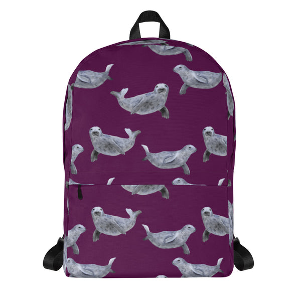 Mochila morada focas