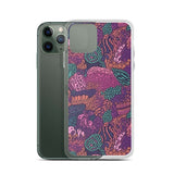 Funda transparente para iPhone® con estampado de coral morado - El Rincón del Buzo