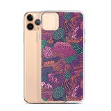 Funda transparente para iPhone® con estampado de coral morado - El Rincón del Buzo