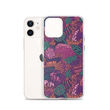 Funda transparente para iPhone® con estampado de coral morado - El Rincón del Buzo