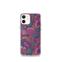 Funda transparente para iPhone® con estampado de coral morado - El Rincón del Buzo