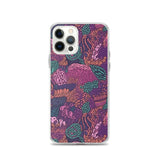 Funda transparente para iPhone® con estampado de coral morado - El Rincón del Buzo