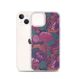 Funda transparente para iPhone® con estampado de coral morado - El Rincón del Buzo