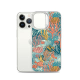 Funda transparente para iPhone® con estampado de coral colores vivos - El Rincón del Buzo