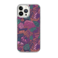 Funda transparente para iPhone® con estampado de coral morado - El Rincón del Buzo