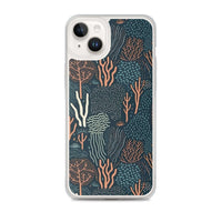 Funda transparente para iPhone® con estampado de coral colores oscuros - El Rincón del Buzo