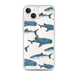 Funda transparente para iPhone® con tiburones ballena