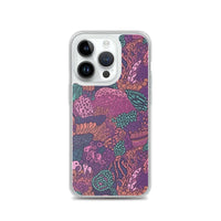 Funda transparente para iPhone® con estampado de coral morado - El Rincón del Buzo