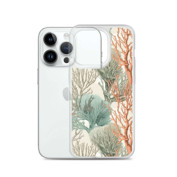 Funda transparente para iPhone® con estampado de coral colores claros - El Rincón del Buzo