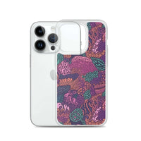 Funda transparente para iPhone® con estampado de coral morado - El Rincón del Buzo