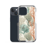 Funda transparente para iPhone® con estampado de coral colores claros