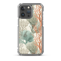 Funda transparente para iPhone® con estampado de coral colores claros