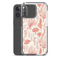Funda transparente para iPhone® con estampado de coral rojo