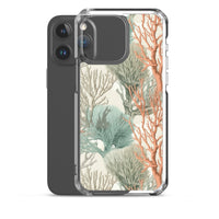 Funda transparente para iPhone® con estampado de coral colores claros