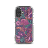 Funda transparente para iPhone® con estampado de coral morado