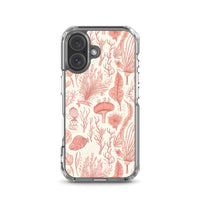 Funda transparente para iPhone® con estampado de coral rojo