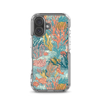 Funda transparente para iPhone® con estampado de coral colores vivos