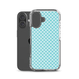 Funda transparente para iPhone® Escamas Sirena Azul