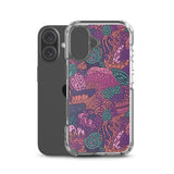 Funda transparente para iPhone® con estampado de coral morado