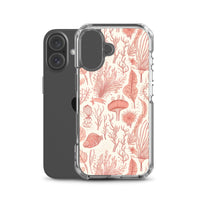 Funda transparente para iPhone® con estampado de coral rojo