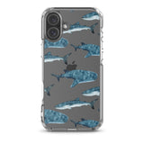 Funda transparente para iPhone® con tiburones ballena