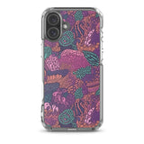 Funda transparente para iPhone® con estampado de coral morado