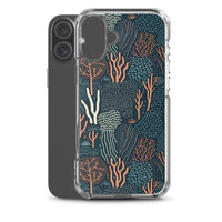 Funda transparente para iPhone® con estampado de coral colores oscuros