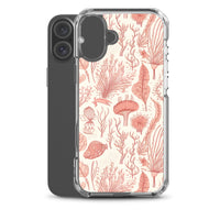 Funda transparente para iPhone® con estampado de coral rojo