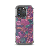 Funda transparente para iPhone® con estampado de coral morado