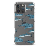 Funda transparente para iPhone® con tiburones ballena