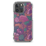 Funda transparente para iPhone® con estampado de coral morado