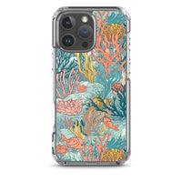 Funda transparente para iPhone® con estampado de coral colores vivos