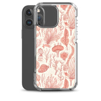 Funda transparente para iPhone® con estampado de coral rojo