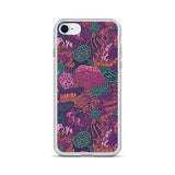 Funda transparente para iPhone® con estampado de coral morado - El Rincón del Buzo