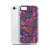 Funda transparente para iPhone® con estampado de coral morado - El Rincón del Buzo