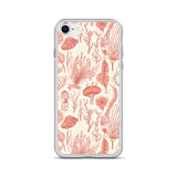 Funda transparente para iPhone® con estampado de coral rojo - El Rincón del Buzo