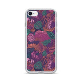 Funda transparente para iPhone® con estampado de coral morado - El Rincón del Buzo