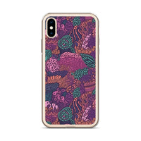 Funda transparente para iPhone® con estampado de coral morado - El Rincón del Buzo